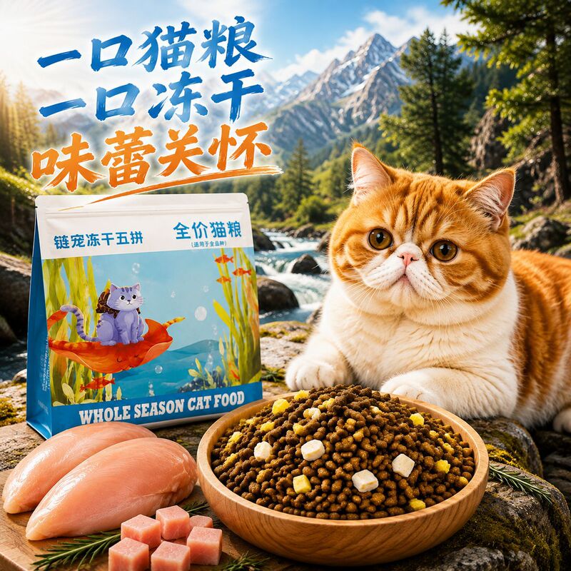1.5kg Freeze-Dried Cat Food Chicken Egg Yolk Salmon Beef Multi-Pack Cat Staple Food Persian Cat British Short American Short General Purpose 1.5kg Freeze-Dried Cat Food Chicken Egg Yolk Salmon Beef Multi-Pack Cat Staple Food Persian Cat British Short American Short General Purpose