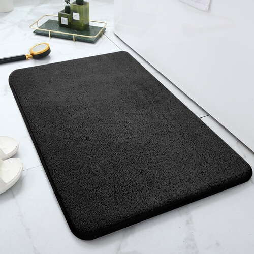 Carpet solid coral plush mat with thick memory foam anti-slip foot mat bathroom water-absorbent quick-dry door mat