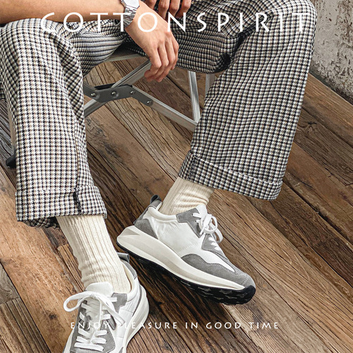 The same style for men and women, Japanese style retro Harajuku style thick line ins trend vertical strip cotton socks American style khaki style long socks