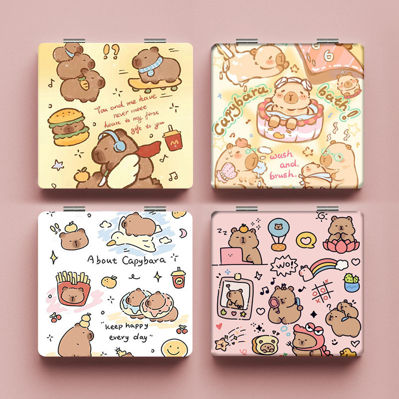 Lindo espejo pequeño Sanrio Kulomi espejo de maquillaje portátil de alto valor espejo de maquillaje portátil dormitorio de estudiantes espejo de maquillaje plegable