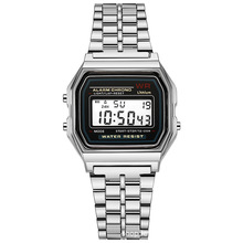 外贸爆款LED电子手表WR F91W钢带A159原宿风卡卡西手表多功能手表