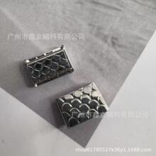方形活动尾夹 带齿铜质绳夹 服装辅料帽绳卫衣卫裤腰绳头吊钟织带