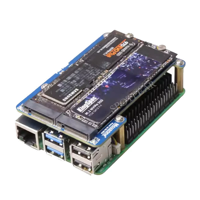 Raspberry Pi 5 MPS2280D PCIe to M.2 NVME двойной SSD Né Solid Drive PI5 Dual 2280