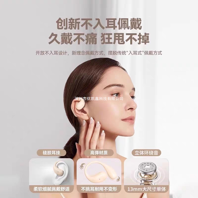 Bluetooth ヘッドセット耳掛け式空気骨伝導オープン非インイヤー真のワイヤレスランニングスポーツ長いバッテリー寿命 2025 新モデル|undefined