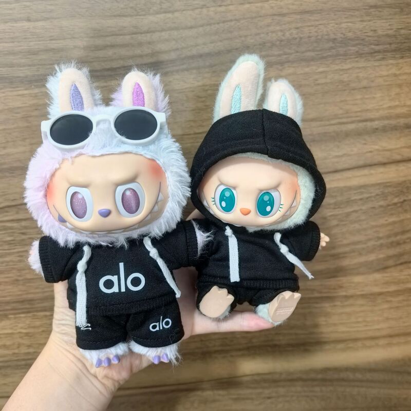 Clothing Only] Labubu Baby Clothes 17cm Labubu Clothes Heart-Warming Macaron Baby Clothes Hooded Sweatshirt with Exposed Ears