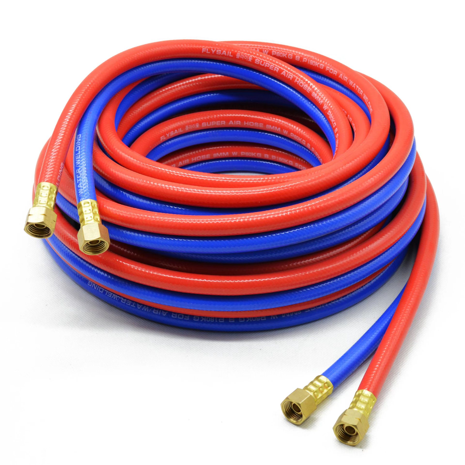 三胶两线氧气乙炔双联管耐磨焊割高压专用橡塑双色连体管并联管