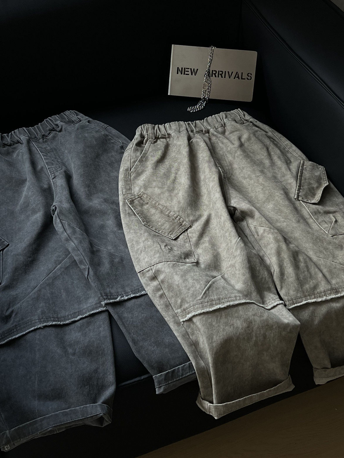 Children's autumn retro cotton casual trousers for boys
