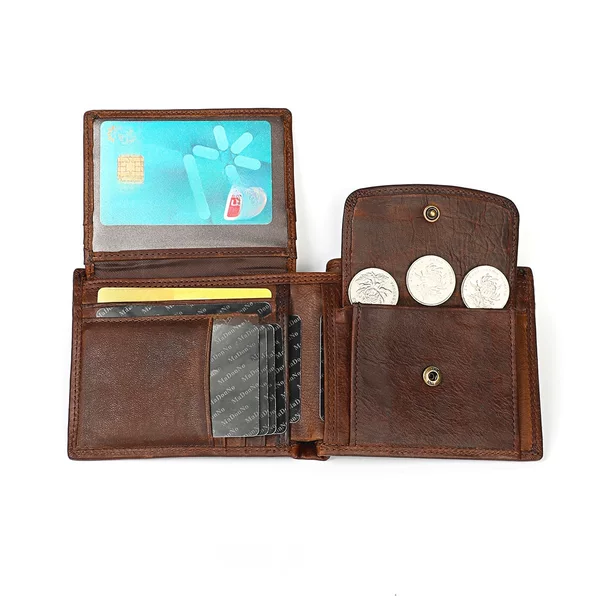 Cross-border retro Crazy Horse cowhide men's wallet order 2019 New genuine leather dollar bag horizontal RFID wallet