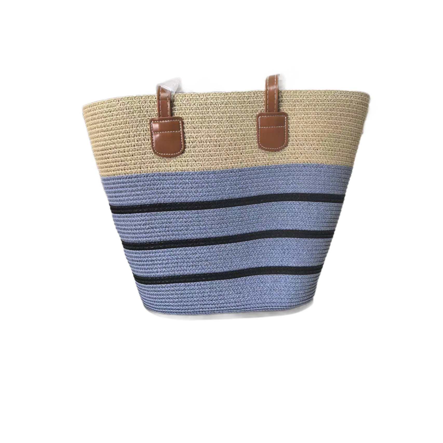 Bolso de paja con rayas y colores, bolso especial con sentido avanzado de desplazamiento, bolso de regalo práctico para vacaciones junto al mar, bolso de hombro femenino