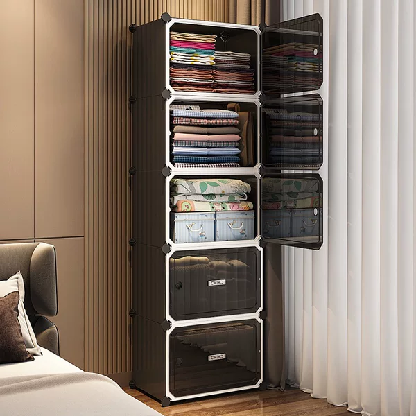 Small Wardrobe for Rental Dormitory Single Bedroom Household Simple Kidsren's Clothes Storage Small Apartment Plastic Wardrobe