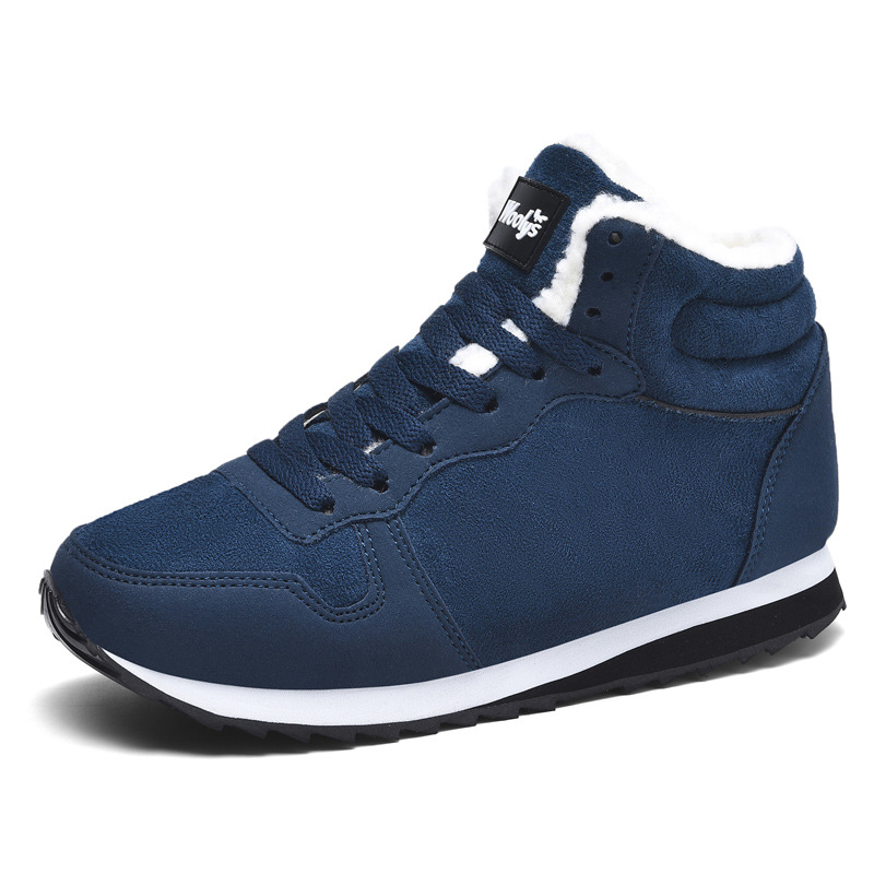 Corea del Sur Comercio exterior invierno hombres y mujeres de la pareja caliente de algodón acolchado zapatos botas de nieve alto-top ligero aumento más tamaño más piel 4748