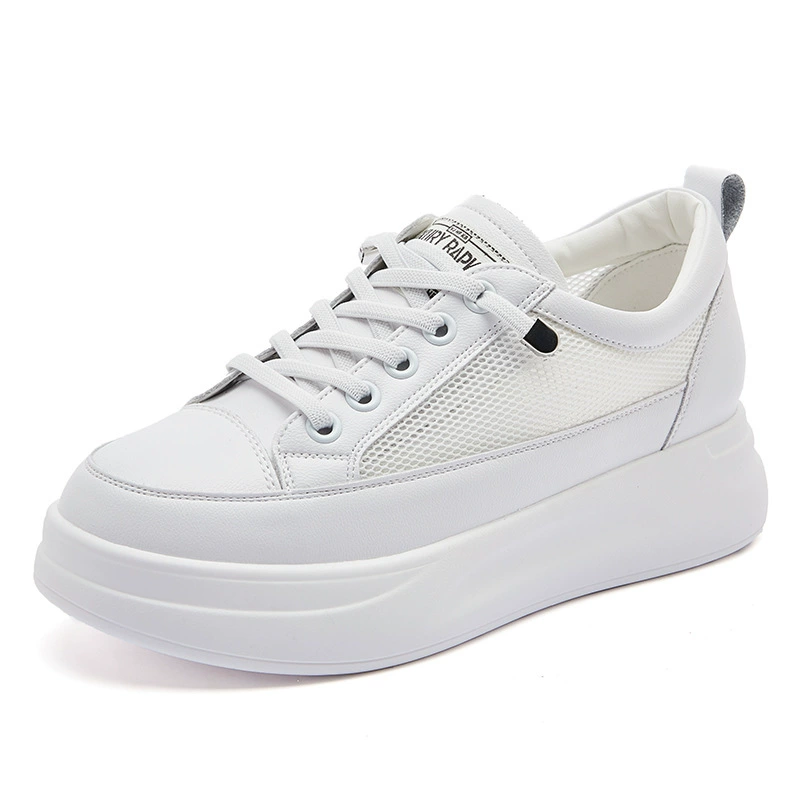 Летние белые кеды на платформе, сетчатая светлая панель, кроссовки, дышащие спортивные кроссовки, повседневная обувь для отдыха, мягкая подошва