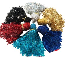 现货供应20CM亮片排须流苏花边拉丁舞台服装辅lace fabric