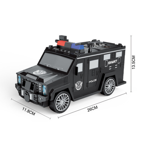 Cross-border children's SWAT money car simulation Hummer cartoon piggy bank smart face unlock piggy bank