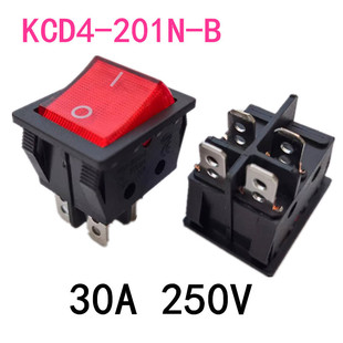 Electric welding machine switch 30A high current boat switch KCD4-201N-B high power noodle barrel electric oven switch