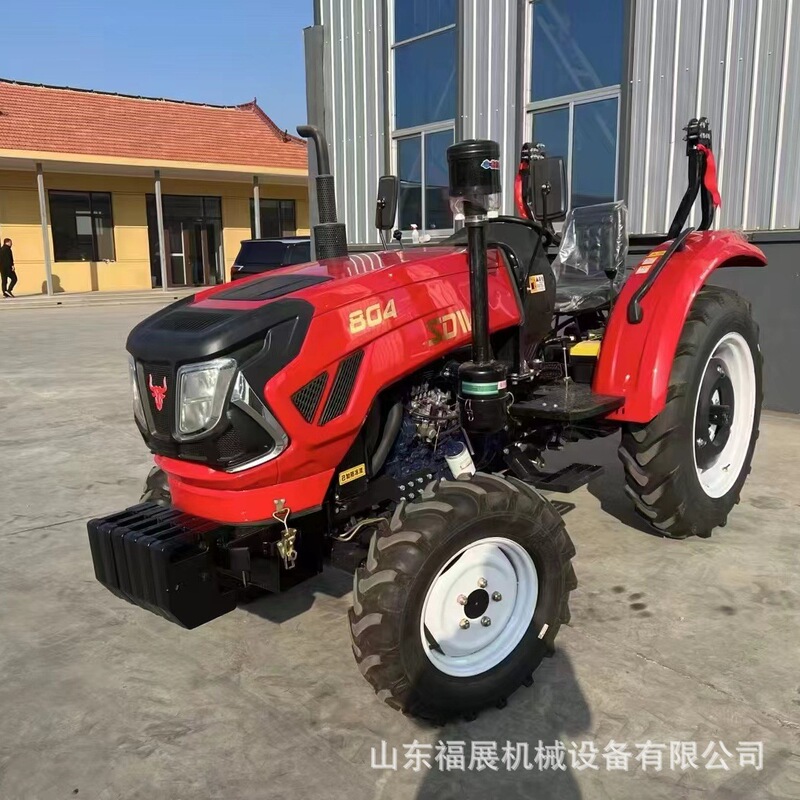 Export Type 80 Horsepower Four-Wheel Drive Multi-Cylinder Tractor 50 Horsepower Four-Wheel Tractor Farmland Plow Greenhouse King