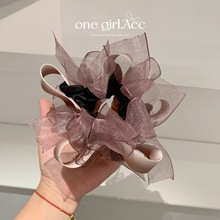 【韩剧女主】韩国高品质欧根纱手工编织蝴蝶结大肠发圈扎发头绳女