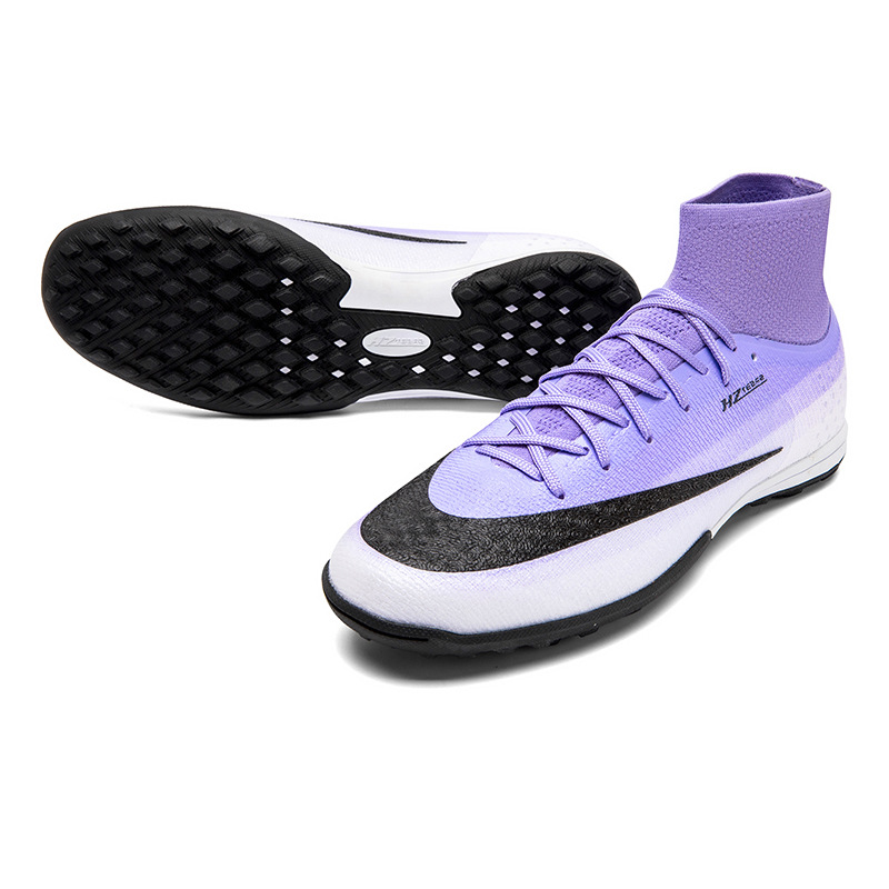 Zapatillas de Fútbol de Cuello Alto para Niños 17 de TPU y Malla para Césped Artificial