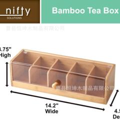 竹木製コーヒーバッグティーバッグ収納ボックスデスクトップミルクティーバッグオーガナイザーフリップトップ多機能収納ボックス卸売
