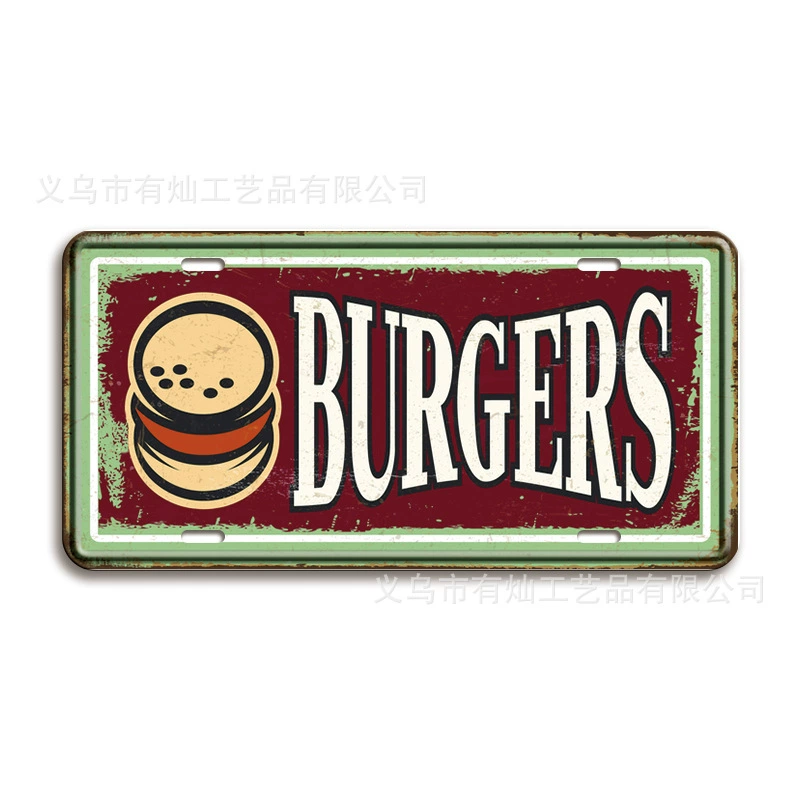 Товары Amazon 15*30 см ретро номерной знак железная марка Rocket Burger автомобильная марка декоративная открытка