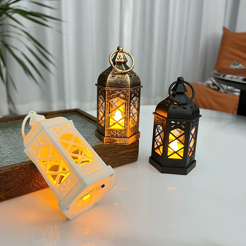 Ретро-светодиодный электронный фонарь-свеча для трансграничной торговли, светящийся фонарь, ветряной фонарь, праздничный ночник, атмосферный подвесной светильник, экзотический стиль