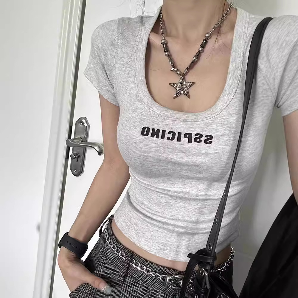 Cotton summer fitted short T-shirt