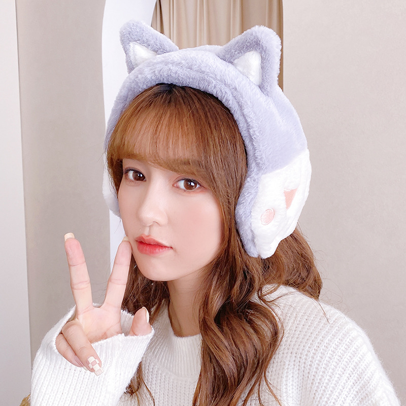 winter new pattern outdoors keep warm Earmuff Kitty lovely Trend Plush Cold proof Earmuff Ride a bike Earmuff