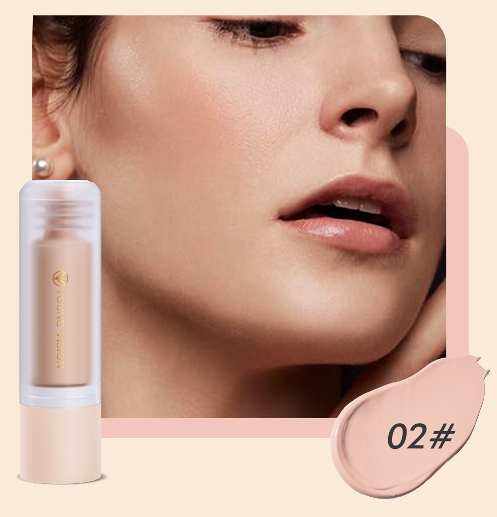 YOUNG VISION Bottom Press Foundation is a detachable matte facial base makeup liquid that is not prone to smudge undefined