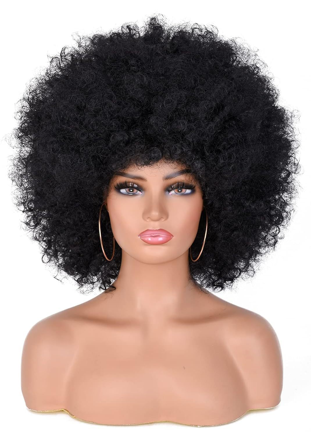 Peluca corta y rizada de oruga de cabeza explosiva transfronteriza europea y americana Fibra química europea y americana Rollo africano Afro Curly Wig