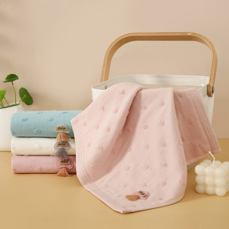 Japanese Mushroom Applique Towel Gauze Cotton Face Towel Household Soft Absorbent Face Towel Hotel Towel Hand Gift