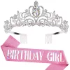 Silver flash diamond with pink GIRL set