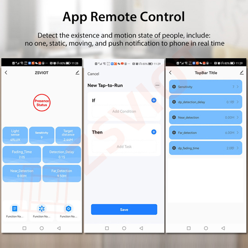 ZigBee WiFi senzor ljudske prisutnosti Tuya pametni kućni senzor za otkrivanje ljudskog disanja_voghion.com