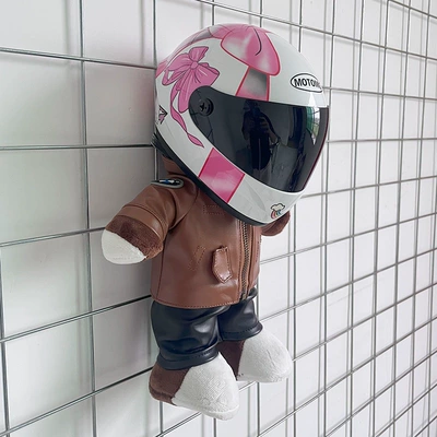 Motosiklet dəbilqələri – AGV motorcycle gift racing - height-28cm-brown-bear-m-butterfly-helmet-upgraded-internal-buckle