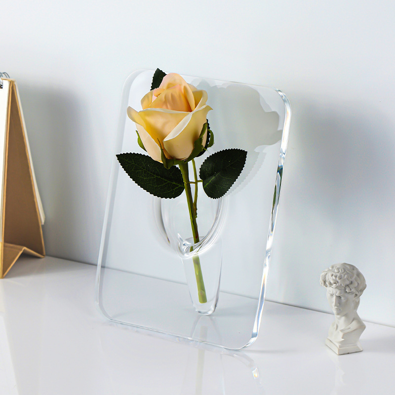 Cross-border ins creative art photo frame vase acrylic transparent…