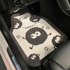 車の足のマットの漫画の小さい石炭のボールの糸の輪の通用するモノリシックの汚れ防止のじゅうたんは車内の車のマットの後列の足のマットを飾ります。