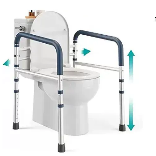 Adjustable Toilet Safety Frame Rail with 350-Pound Capacity, Bathroom Safety Equipment for the Elderly