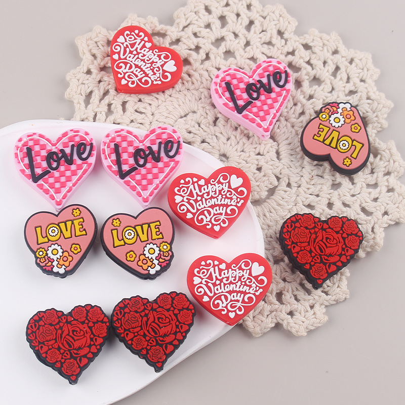 Productos creativos para bebés DIY caricatura amor perlas de silicona juguetes de goma de plástico para bebés molar tetina cadena accesorios de pulsera