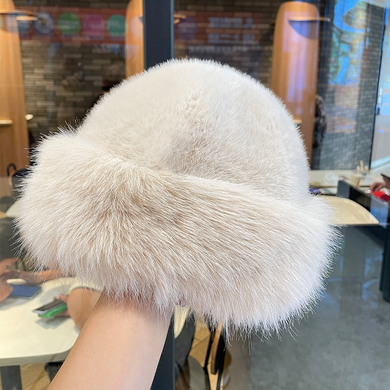 Yy25 imitation mink full wool mongolian hat-beige