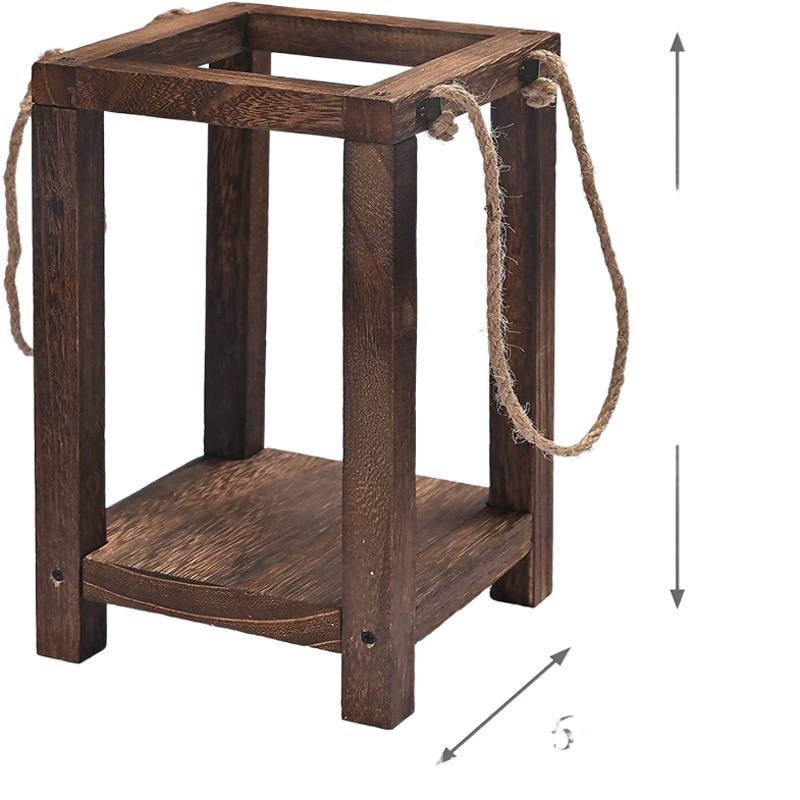 Винтажный подсвечник из цельного дерева свадебный фонарь подсвечник обеденный стол центр мебель Украшение фермерского дома крыльцо Подсвечник Висит