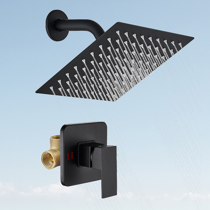 8 pulgadas superior spray simple negro