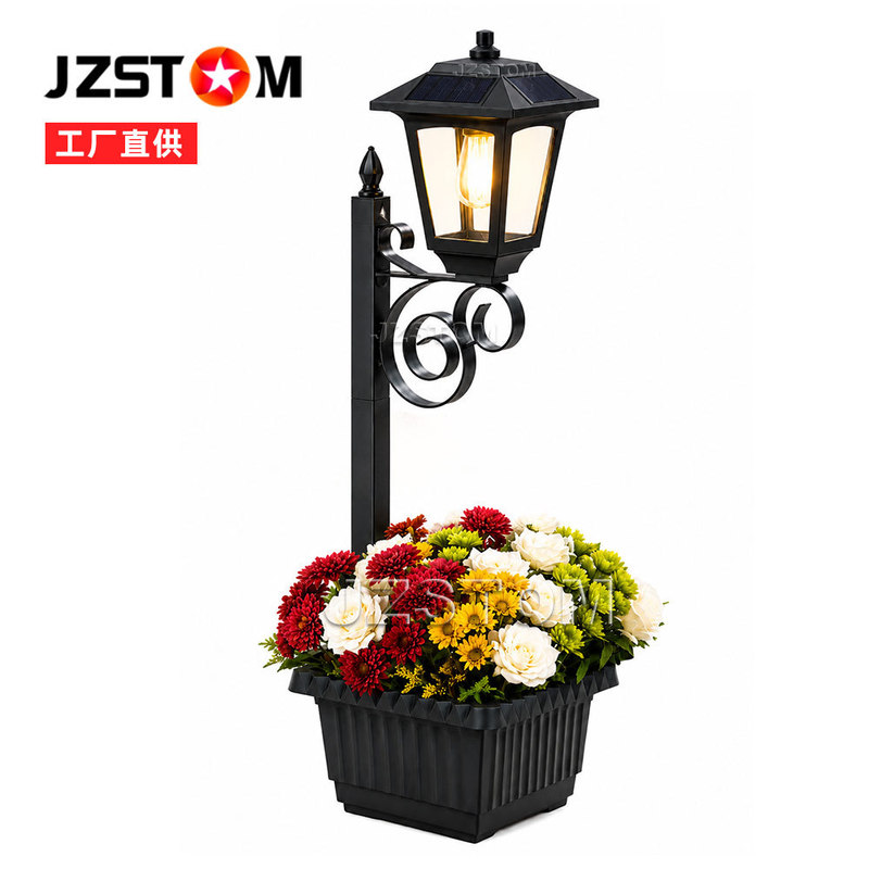 Cross-border bestseller: American retro solar-powered flowerpot light, waterproof wall-mounted landscape light for garden, villa, and courtyard