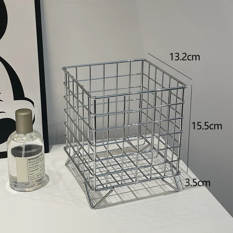 収納ラック日本コーヒー収納バスケット鉄収納バスケットオリジナル単品雑貨デスクトップイン中空バスケットライン整理|undefined