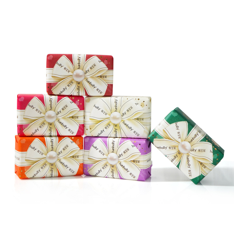 Hanbaoli 200g ギフトソープ 新しい結婚式の記念品、フレグランスソープ付き、ウェディングリボンソープ付き|undefined
