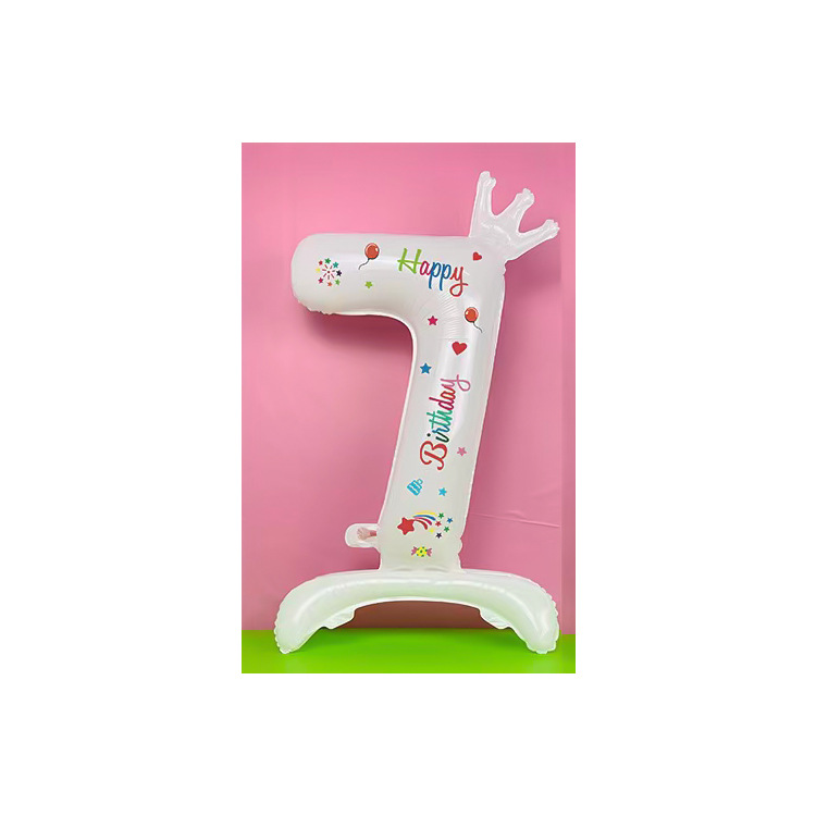 32寸白色印花站立皇冠数字7