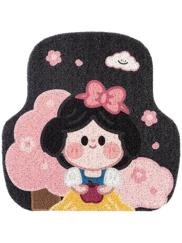 Cartoon car wire ring floor mats, universal carpets, single-chip car interior anti-dirty protective mats for main drivers, cute girls floor mats