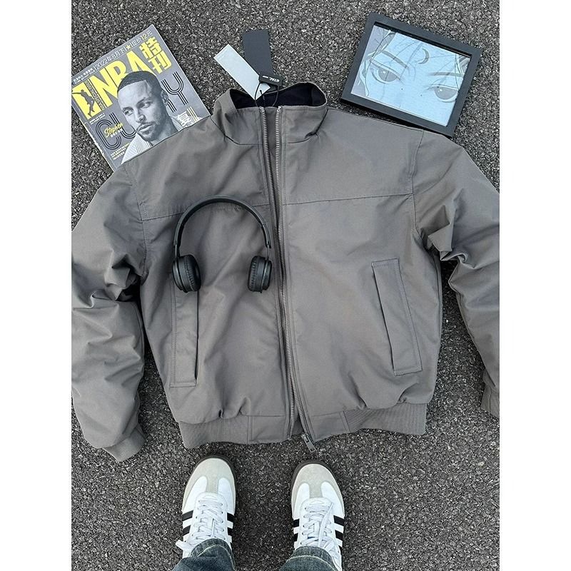 American-style cleanfit stand-collar cotton jacket, men's short, loose-fitting, quilted, lightweight, versatile, and casual outerwear for fall and winter American-style cleanfit stand-collar cotton jacket, men's short, loose-fitting, quilted, lightweight, versatile, and casual outerwear for fall and winter