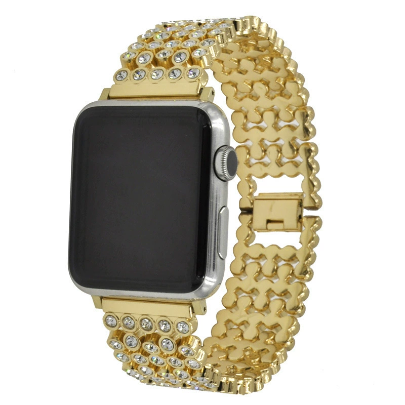Совместимо с Apple Watch Diamond Diamond Five Rows of Drilling IWATCH Wicker