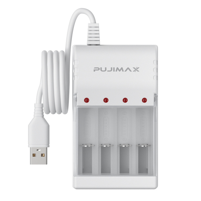 USB Battery Charger, 6-Slot for 1.2V Toy Remote Control Rechargeable Batteries – Charges up to 6 AA/AAA No. 5 or No. 7 Cells