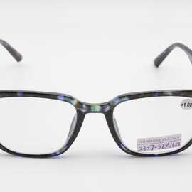 新款外销弹簧脚大框透明包花老花镜 无现货 需预定