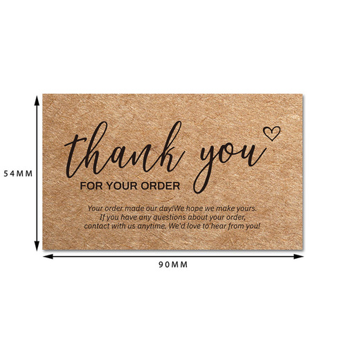 Cross-border Kraft Paper Thank You Card Vintage Thank You Greeting Card Paper Festival Gift Decorative Card